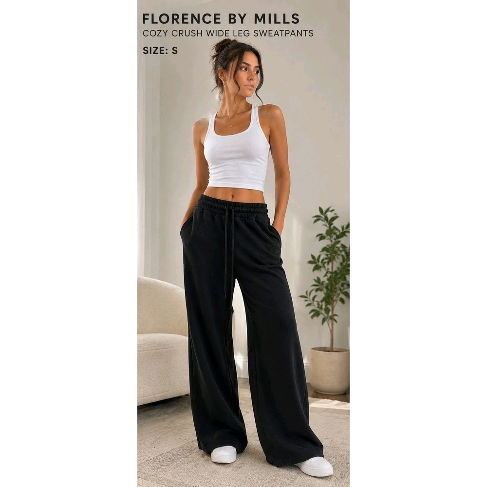 Florence By Mills Cozy Crush Wide Leg Sweatpants S Quiet Luxury Minimalist